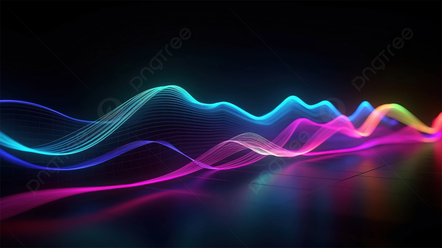 Hình nền trừu tượng Powerpoint tone tối âm thanh neon