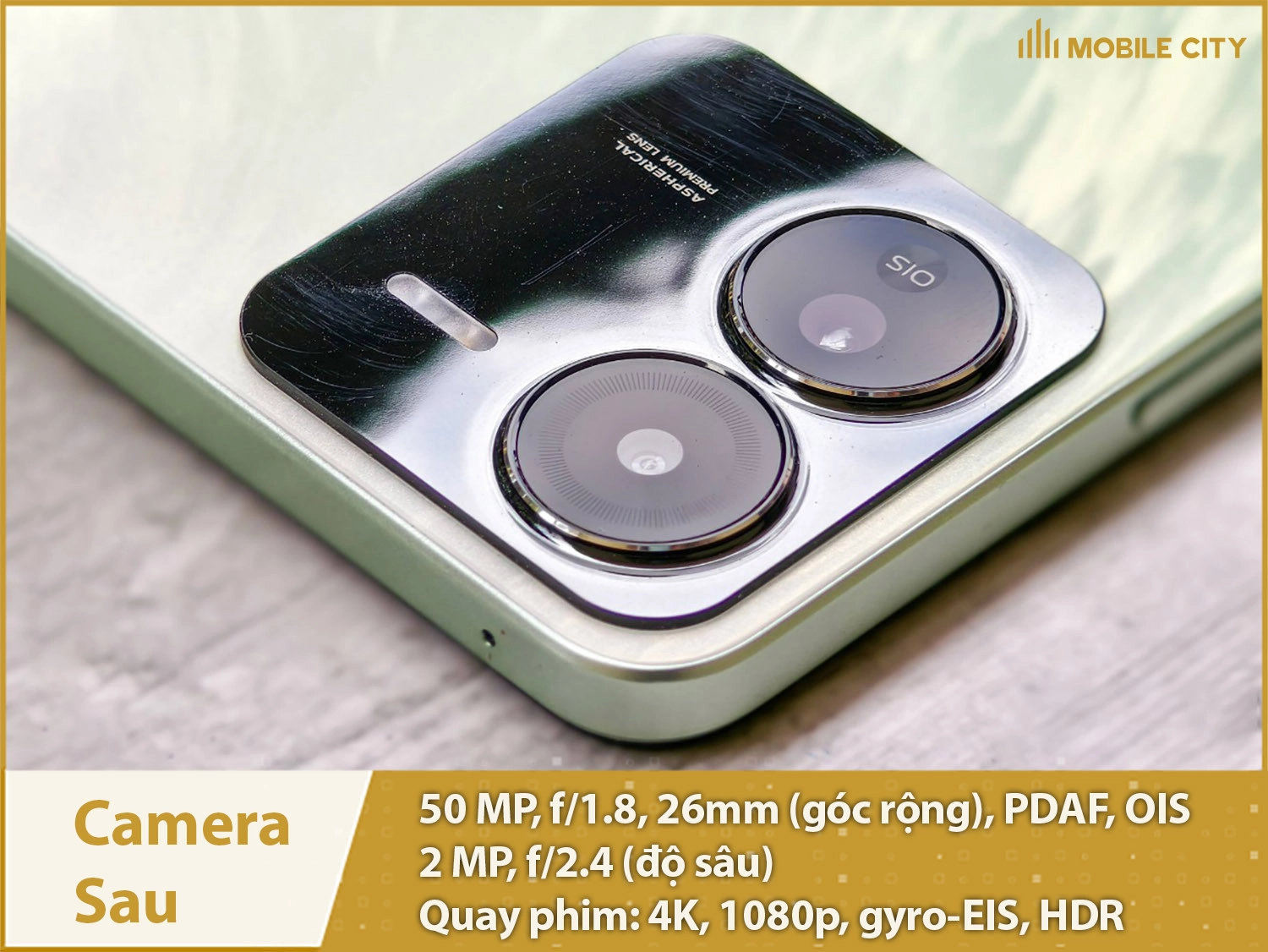 Camera chính 50MP; quay phim 4K