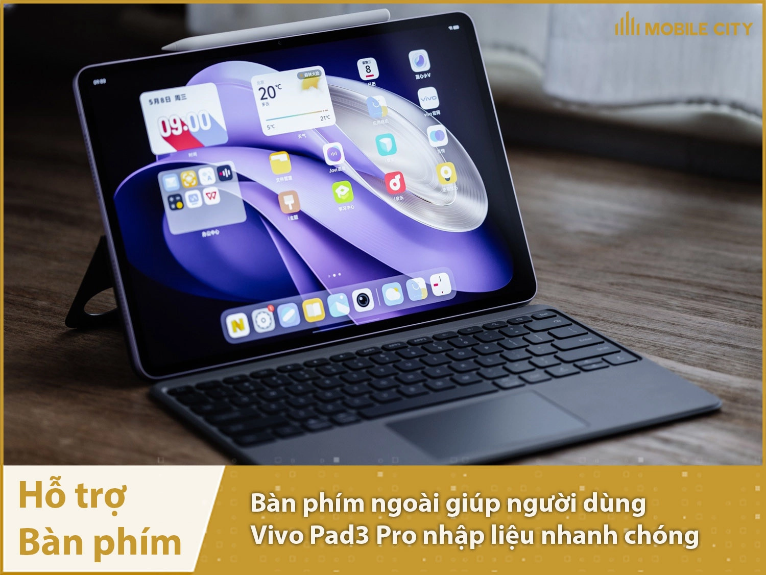 Vivo Pad3 Pro hỗ trợ bàn phím ngoài