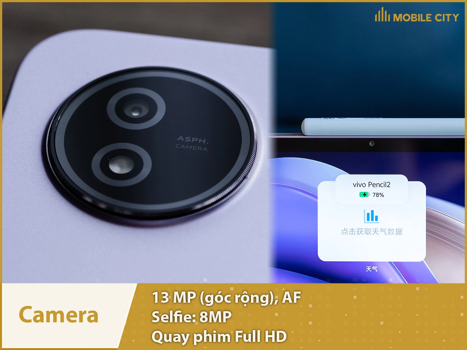 Vivo Pad3 Pro có camera chính 13MP, selfie 8MP; quay phim Full HD