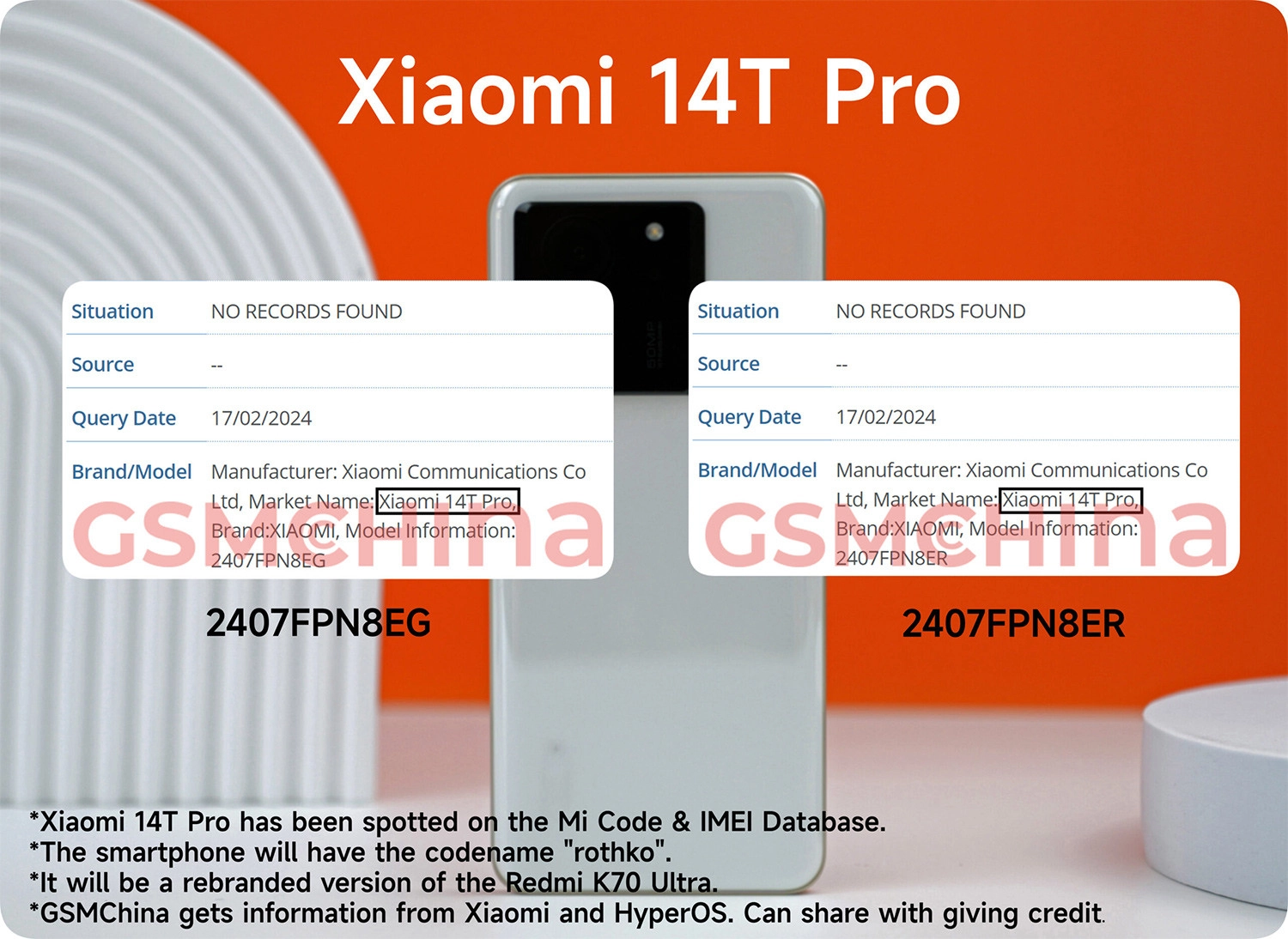 Xiaomi 14T Pro đã xuất hiện trên cơ sở dữ liệu IMEI