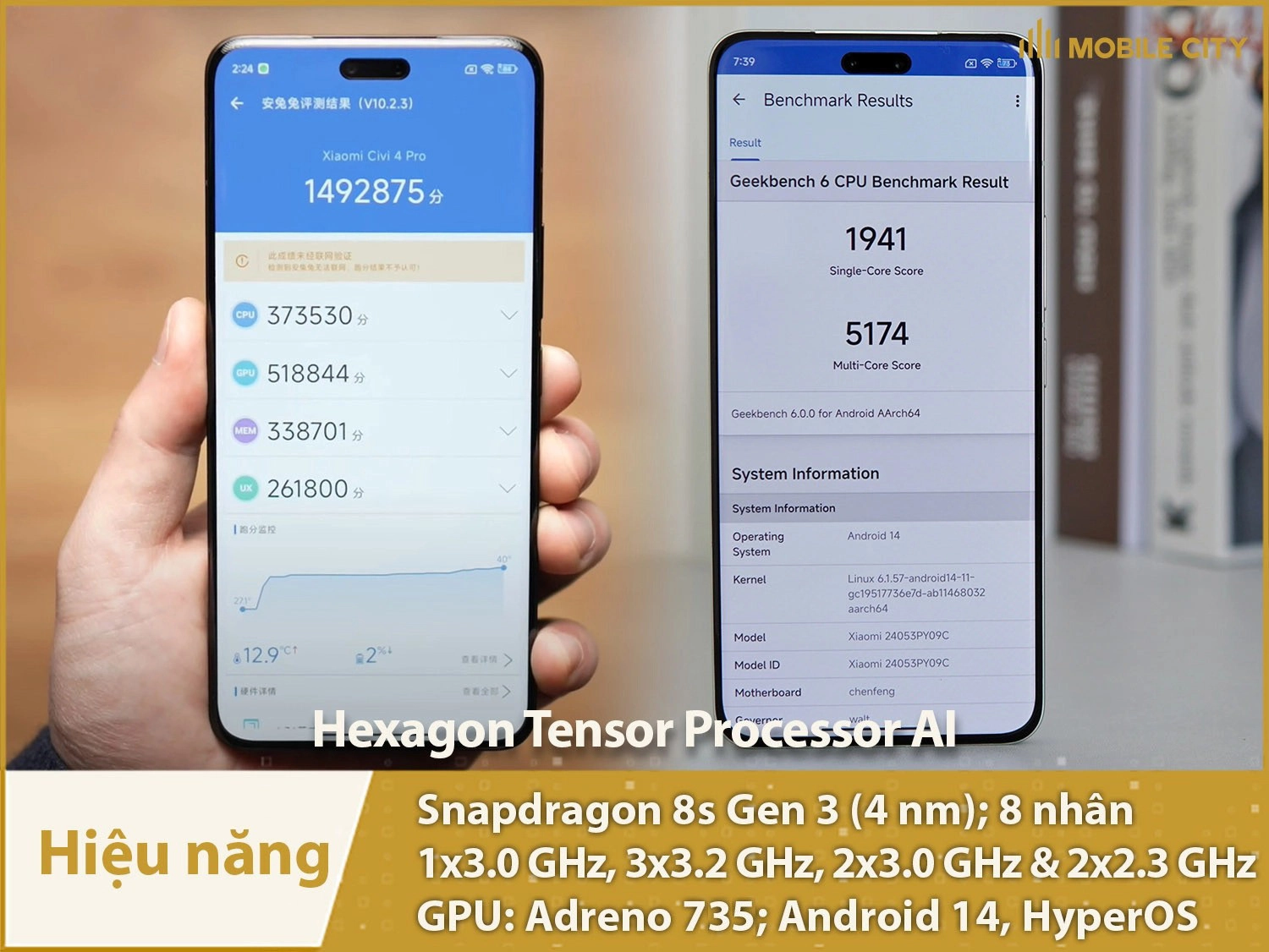 Xiaomi CIVI 4 Pro chạy chip Snapdragon 8s Gen 3