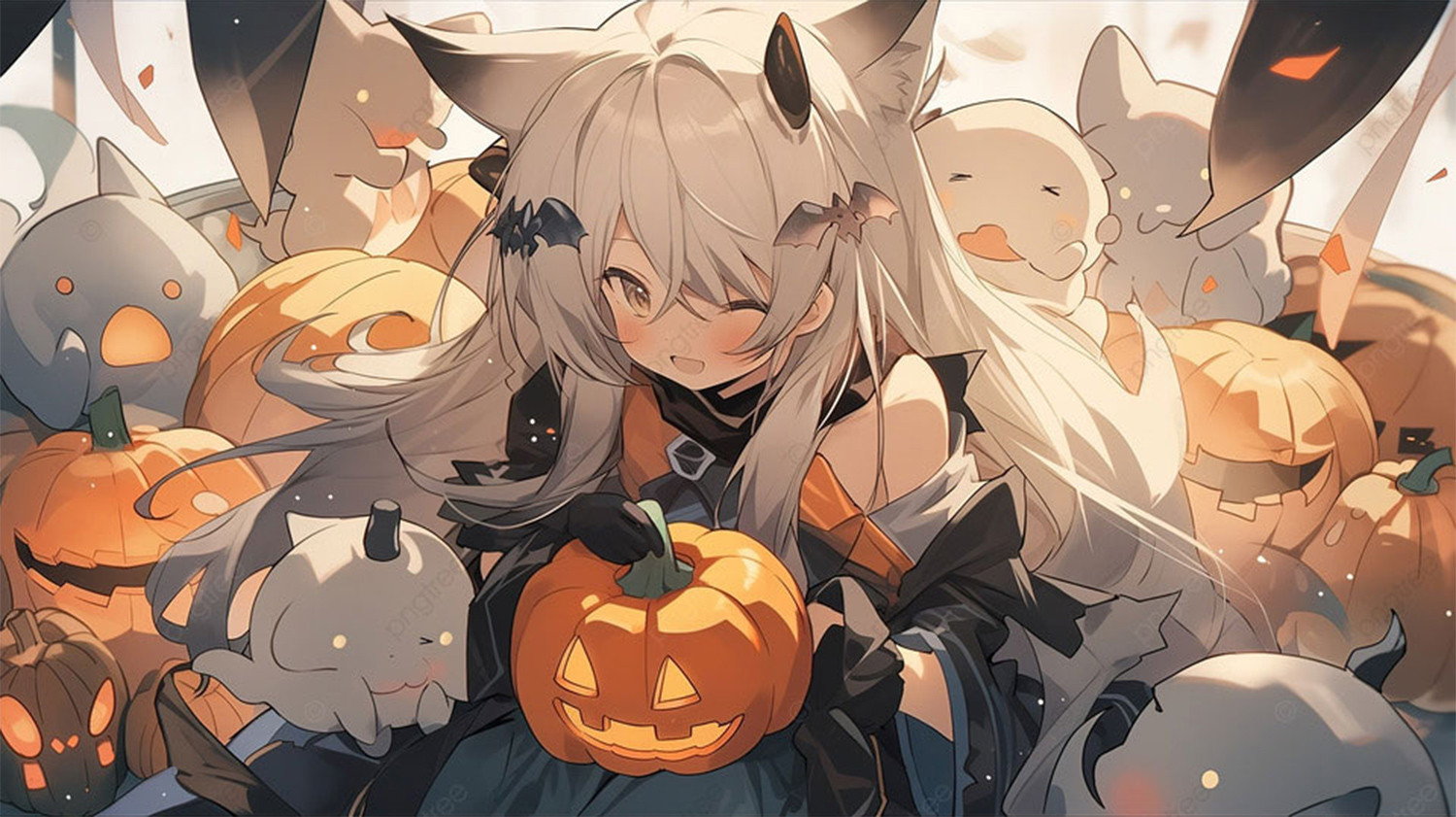 Hình nền phong cách Anime cute Halloween