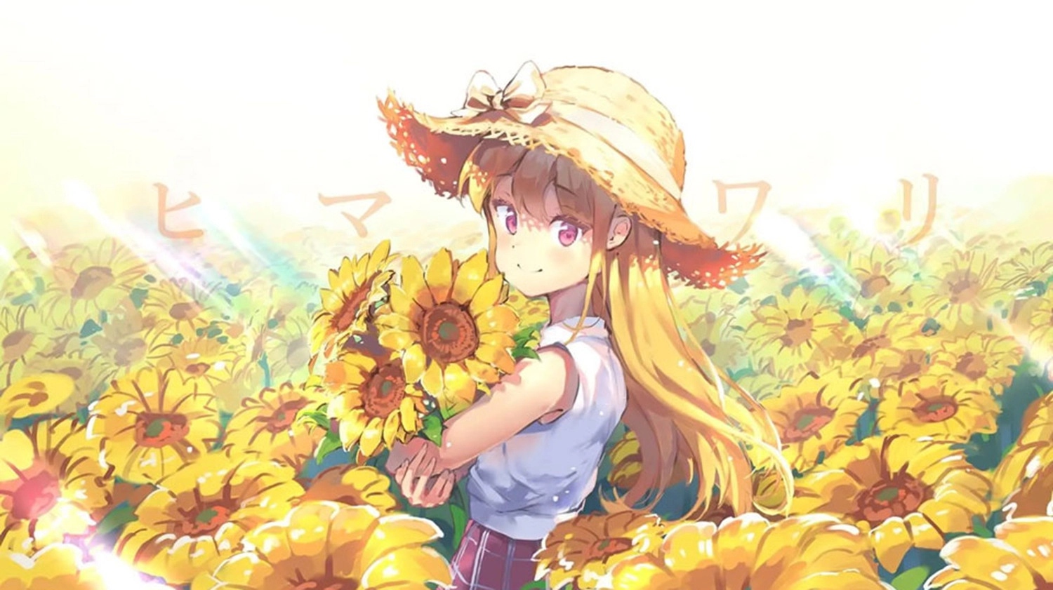 Hình nền phong thái Anime xinh đẹp hoa phía dương