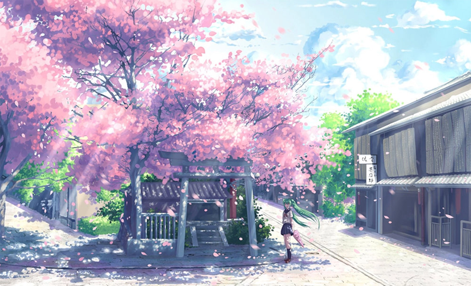 Hình nền phong thái Anime cảnh quan thơ mộng