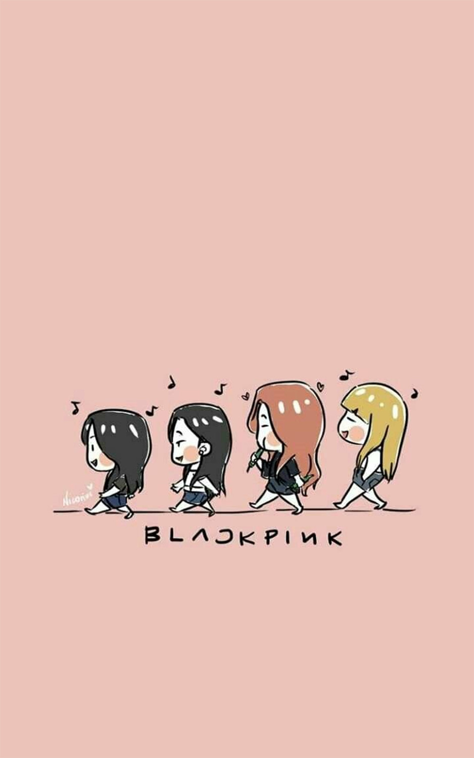 Hình nền điện thoại nhóm Blackpink chibi cute