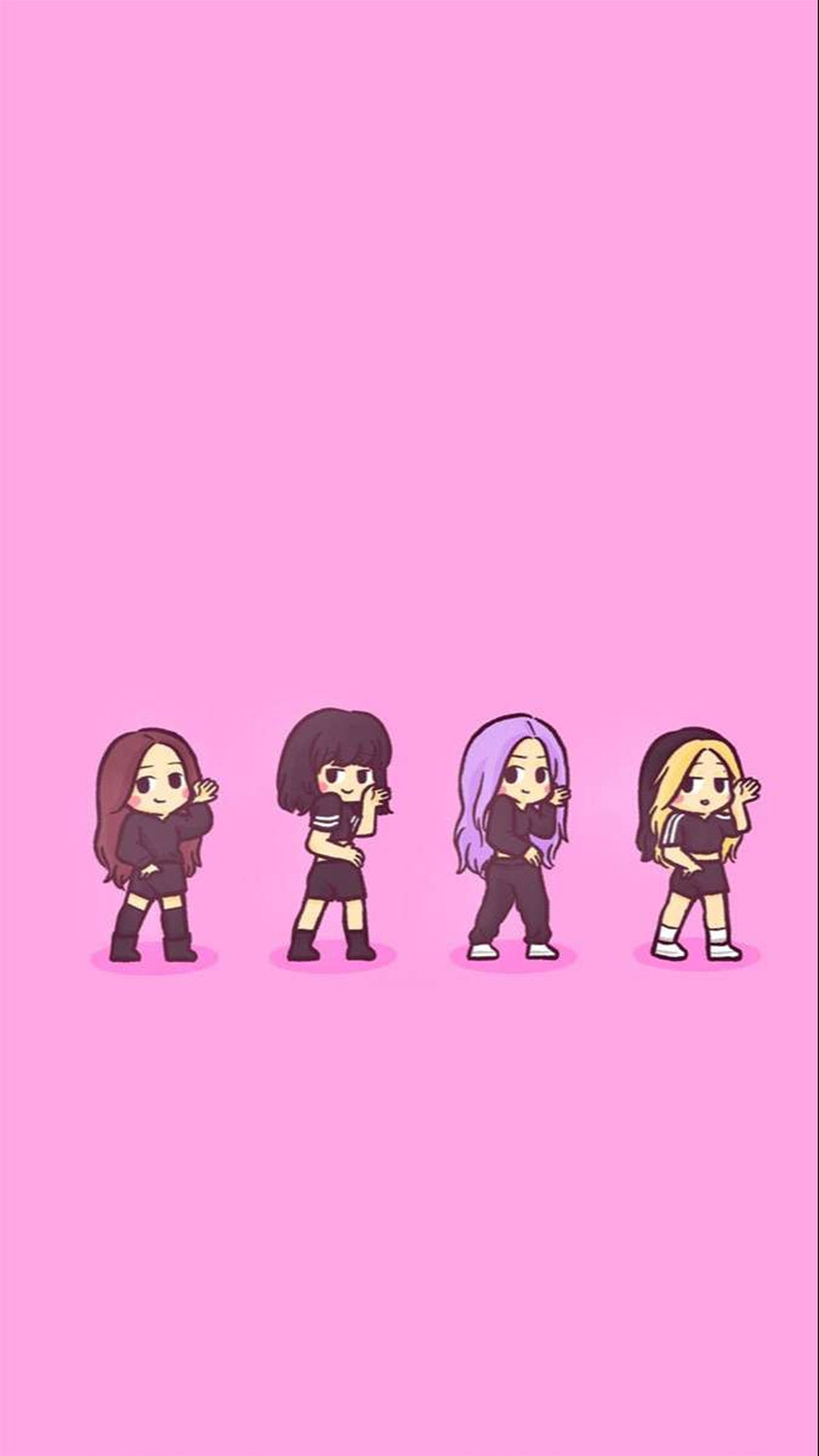 Hình nền điện thoại nhóm Blackpink chibi dễ thương