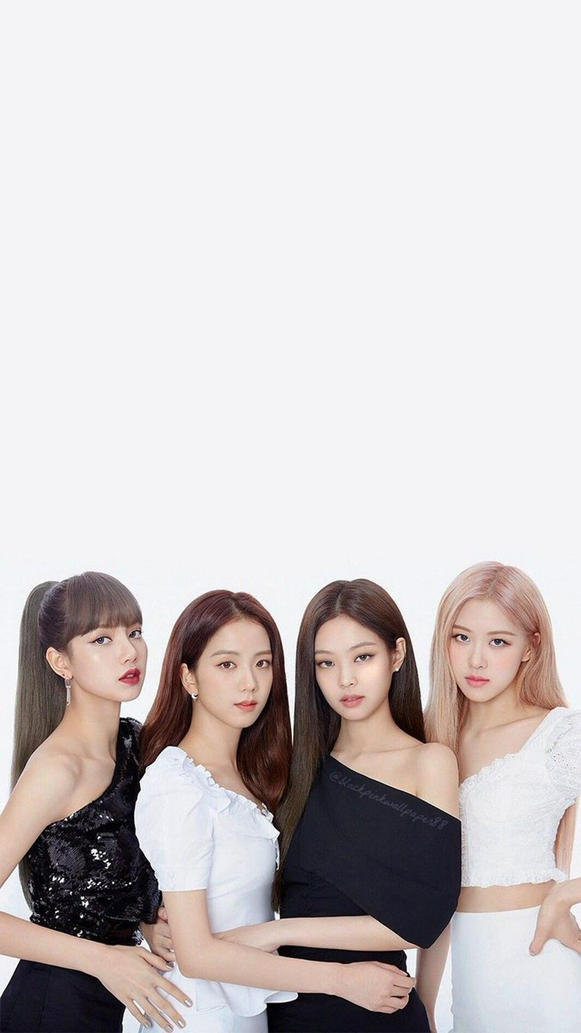 Hình nền điện thoại nhóm Blackpink nền trắng