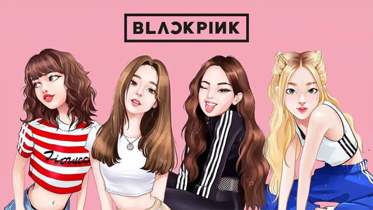 Hình nền máy tính nhóm Blackpink chibi đẹp