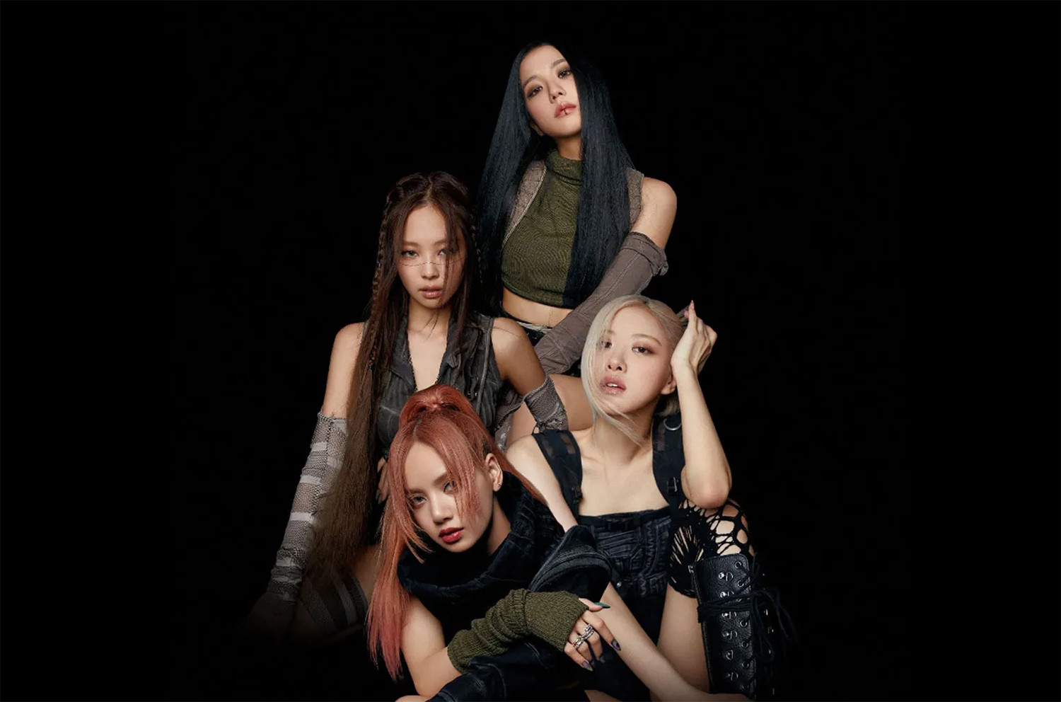 Hình nền máy tính nhóm Blackpink nền đen