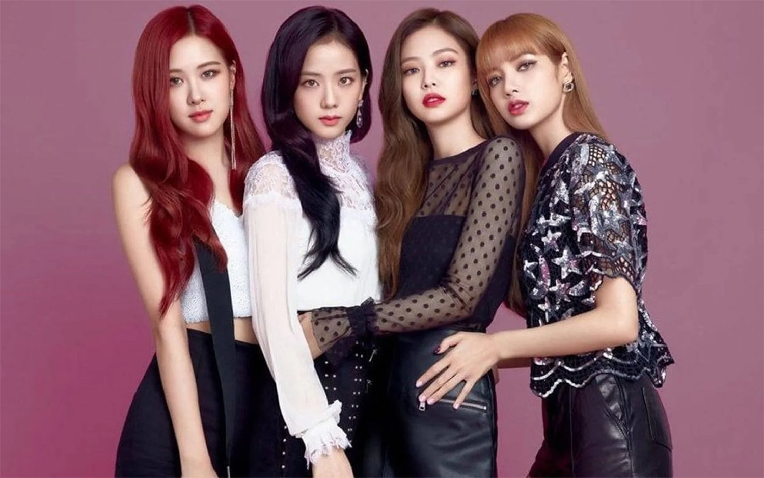 Hình nền máy tính nhóm Blackpink nền hồng