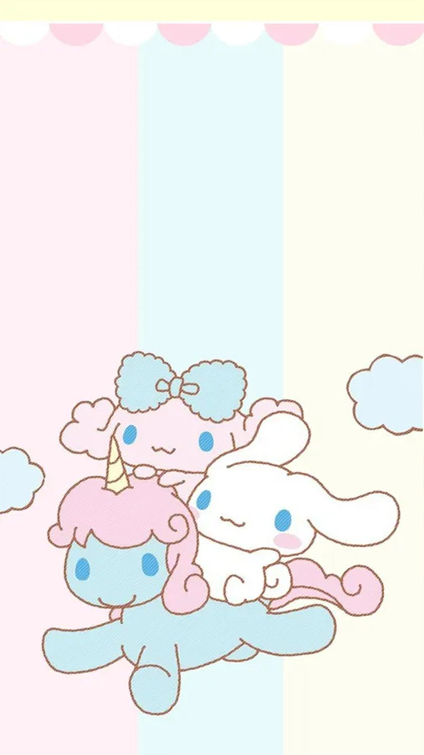 Hình nền điện thoại nhân vật Cinnamoroll cưỡi kỳ lân