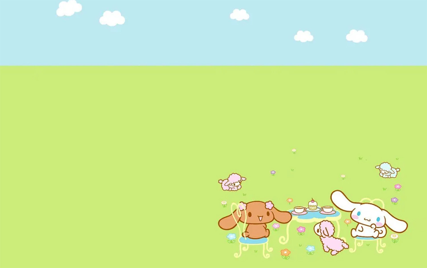 Hình nền máy tính nhân vật Cinnamoroll đi picnic