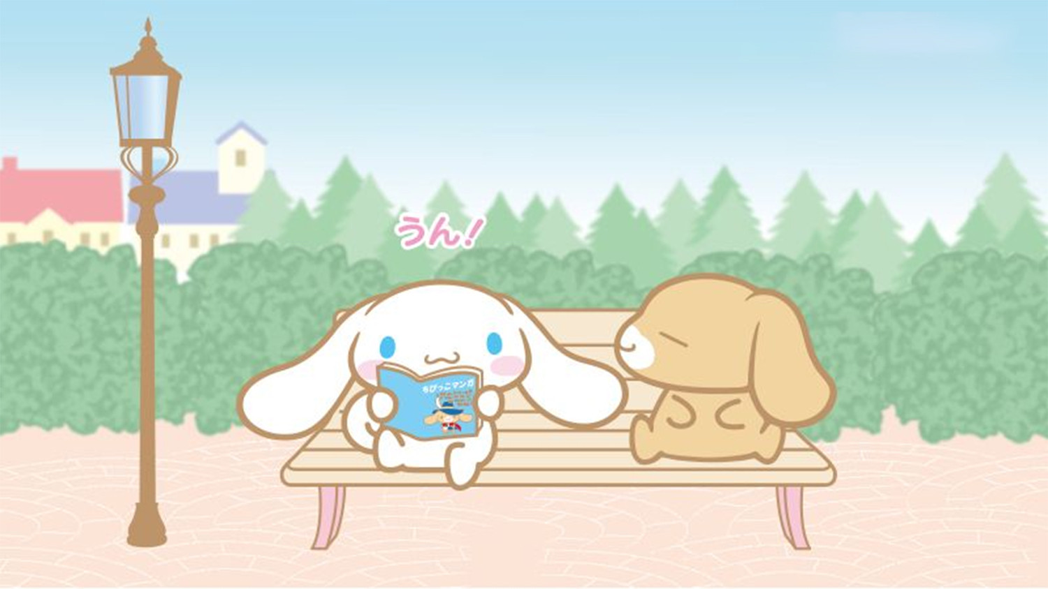 Hình nền máy tính nhân vật Cinnamoroll đọc sách