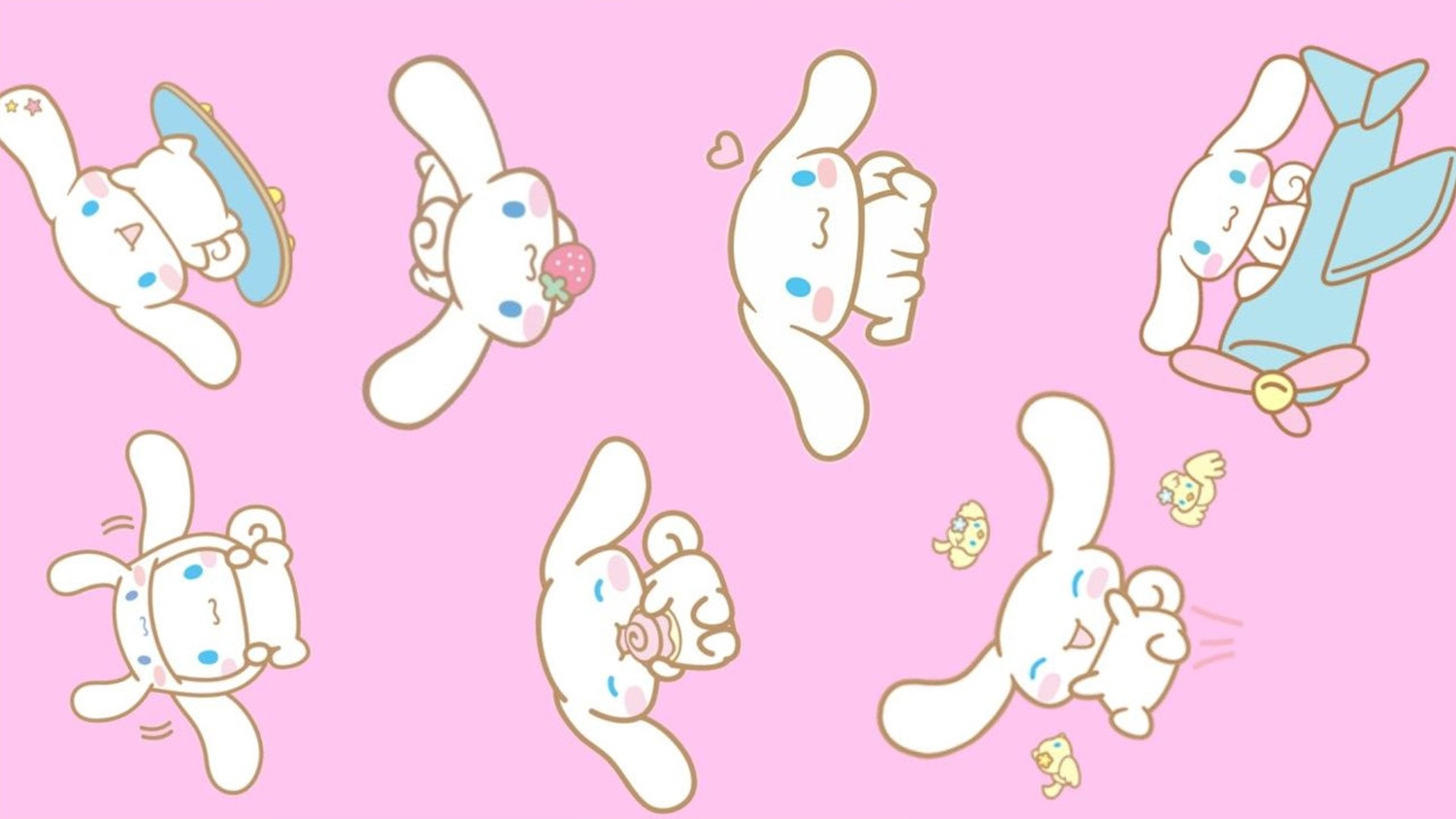 Hình nền máy tính nhân vật Cinnamoroll nền hồng