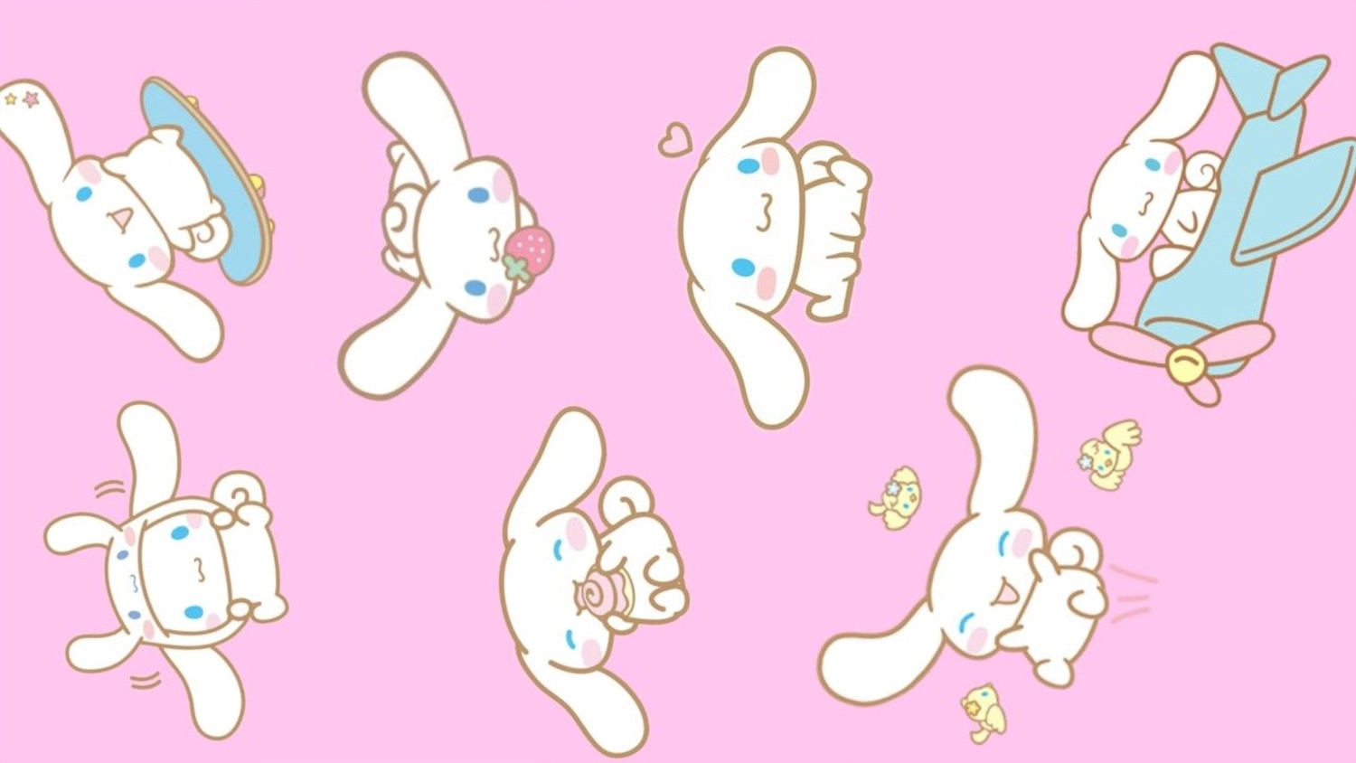 Hình nền máy tính nhân vật Cinnamoroll nền hồng