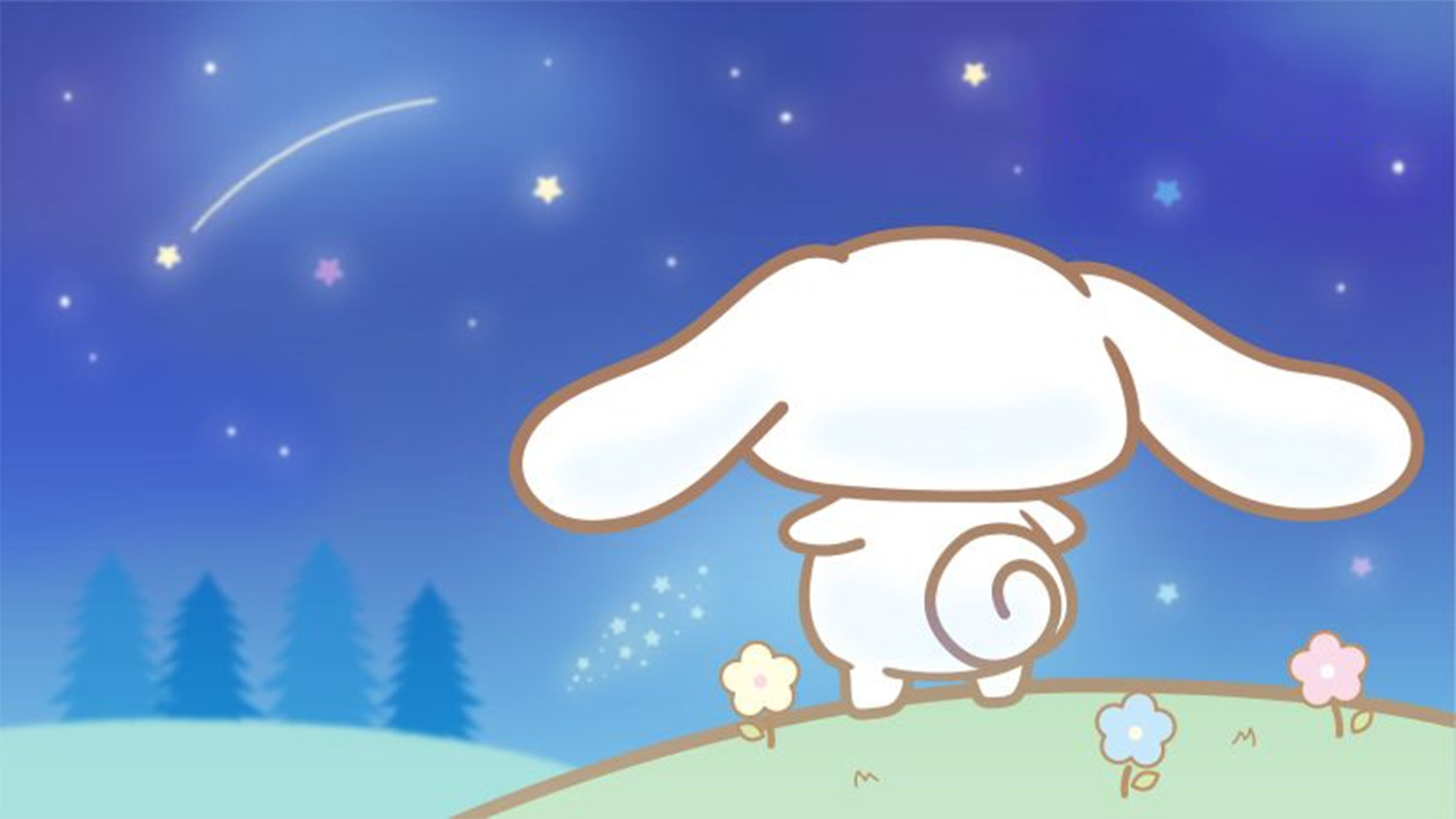 Hình nền máy tính nhân vật Cinnamoroll ngắm sao