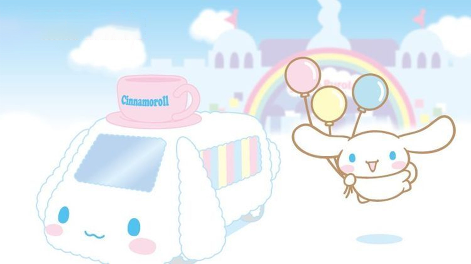 Hình nền máy tính nhân vật Cinnamoroll và bóng bay