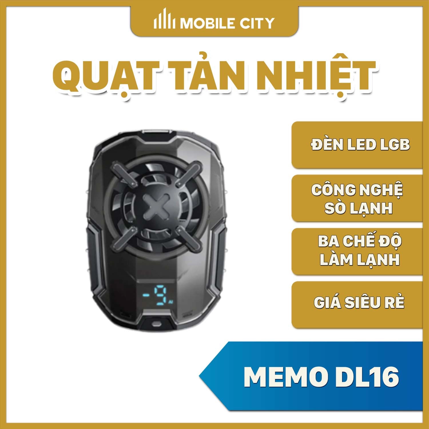 Quạt tản nhiệt điện thoại MEMO DL16 giá rẻ tại Hà Nội, Đà Nẵng và Tp.HCM