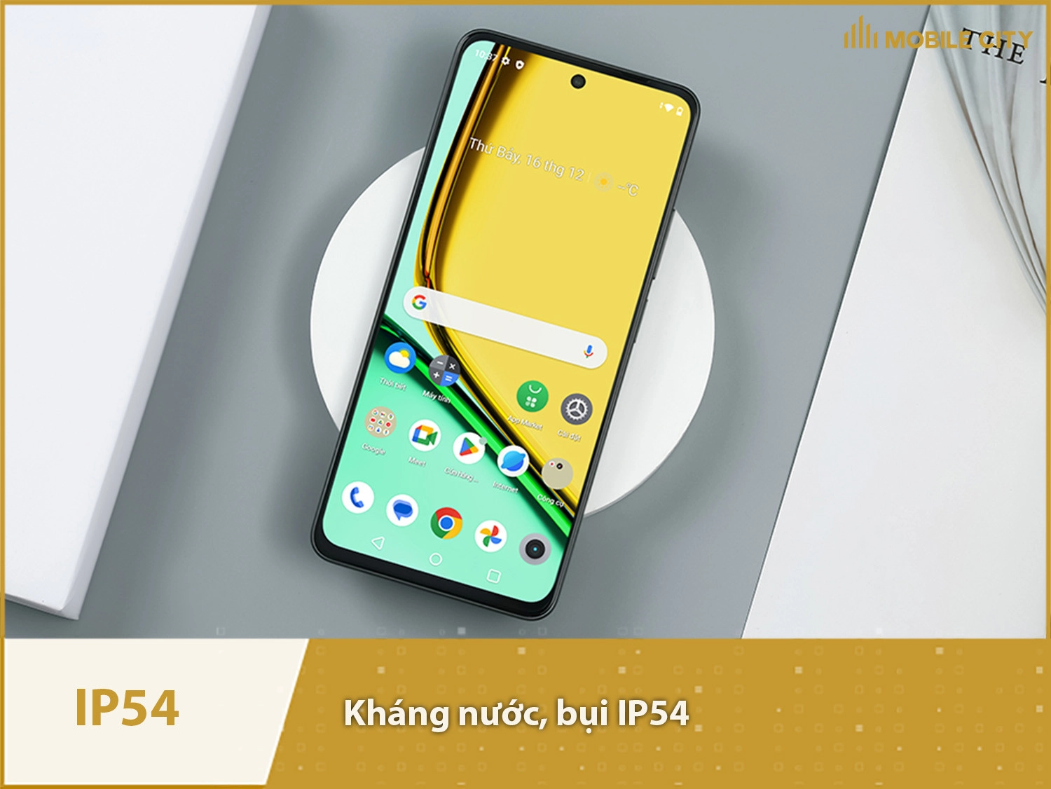 Realme 12 Lite tích hợp chuẩn kháng nước, bụi IP54