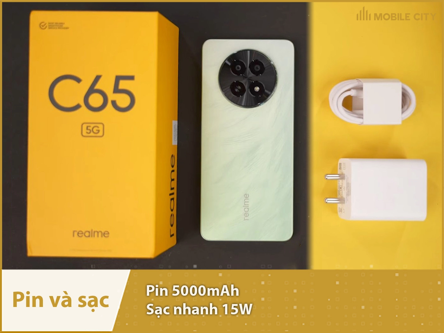 Pin 5000mAh, sạc 15W