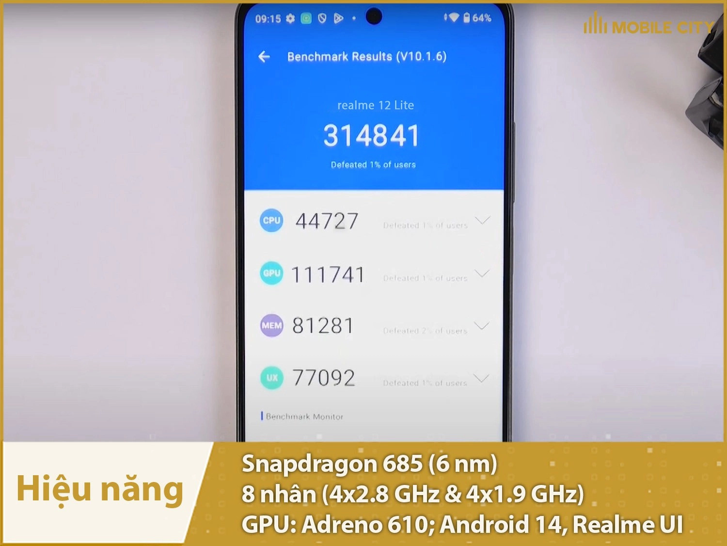 Hiệu năng Realme 12 Lite mượt mà với Snapdragon 685