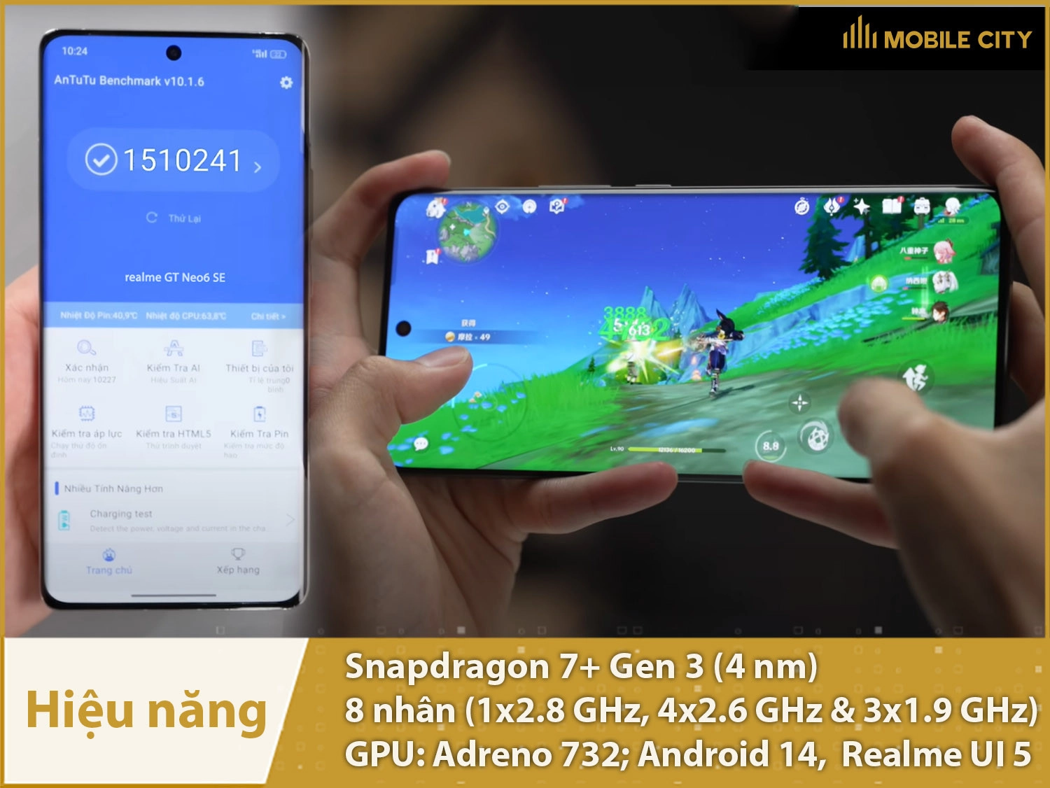Hiệu năng siêu mạnh của Realme GT Neo 6 SE cung cấp bởi Snapdragon 7+ Gen 3 