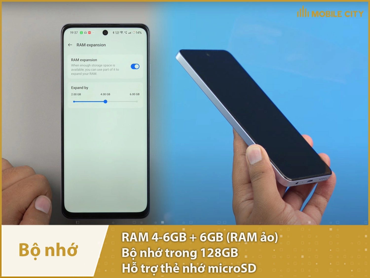 Realme Narzo 70x có RAM 4-6GB, ROM 128GB