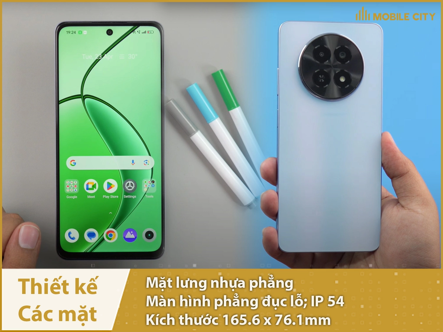 Realme Narzo 70x có mặt lưng và màn hình phẳng, cụm camera nổi bật