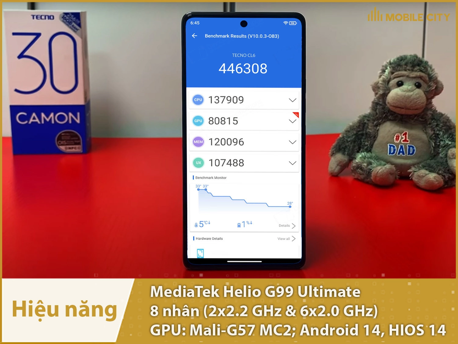Hiệu năng Tecno CAMON 30 cung cấp bởi chip Helio G99 Ultimate