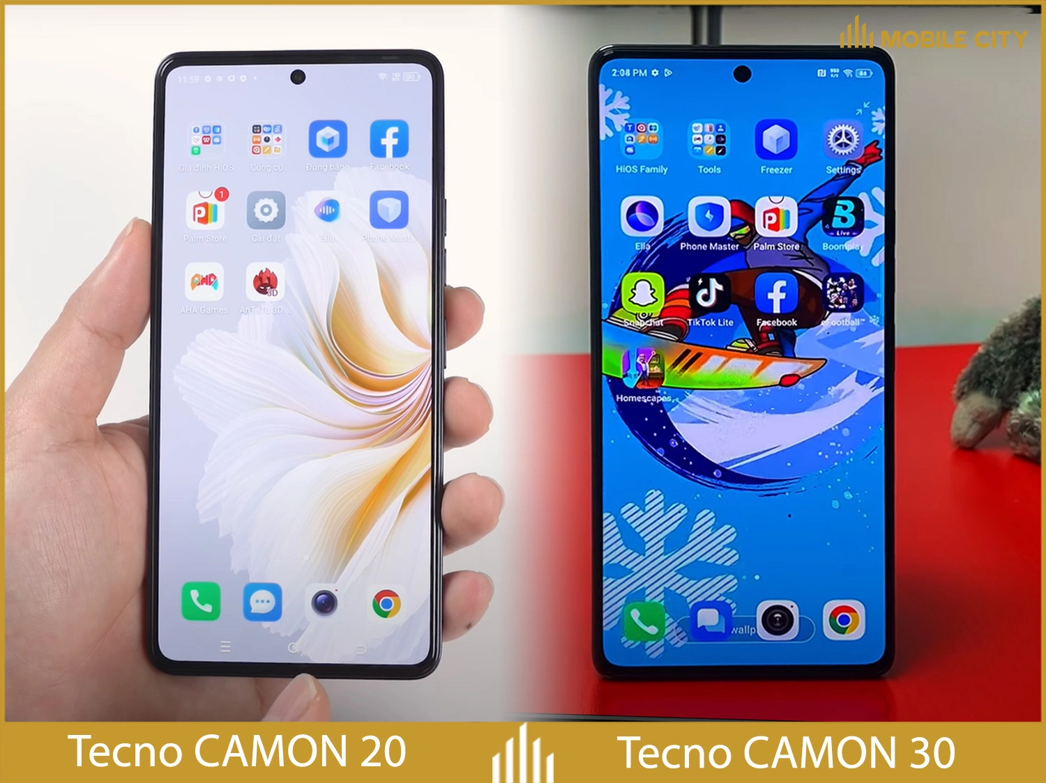 So sánh pin và sạc Tecno CAMON 30 và CAMON 20