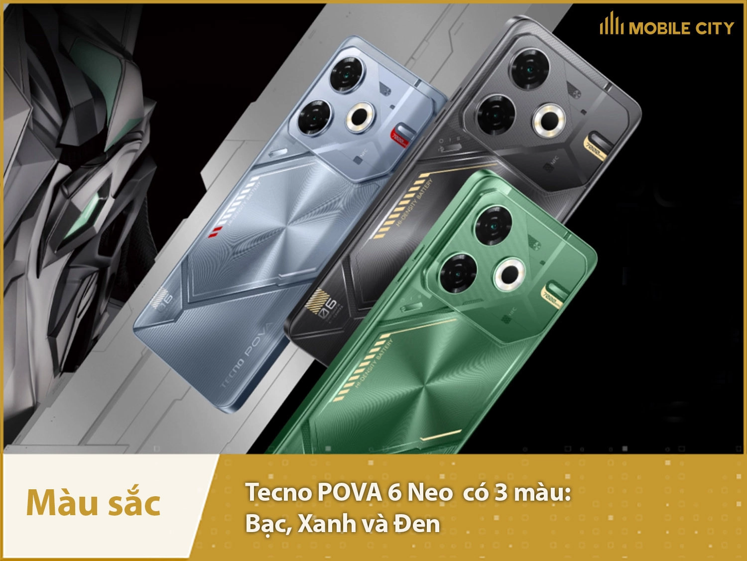 Tecno POVA 6 Neo có 3 màu