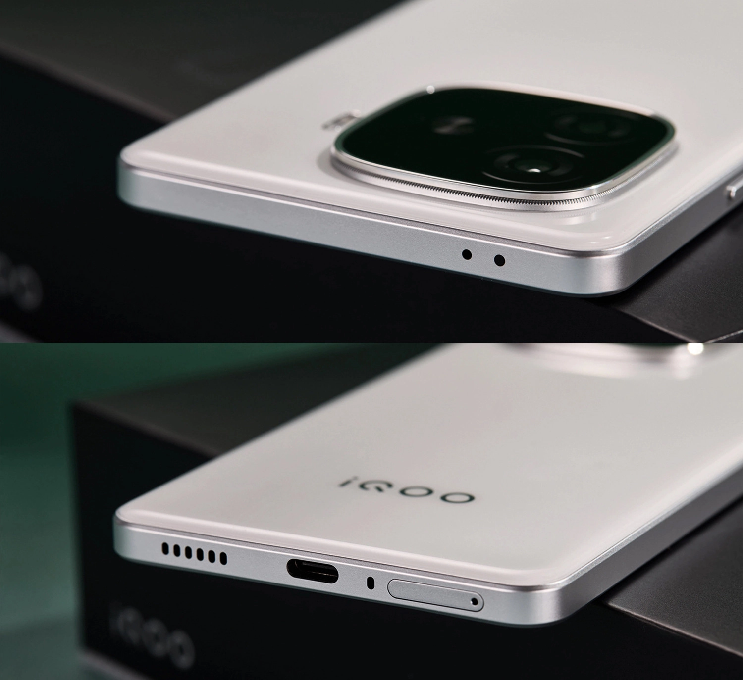 Trên tay Vivo iQOO Z9, Thiết kế cạnh trên và cạnh dưới của điện thoại Vivo iQOO Z9
