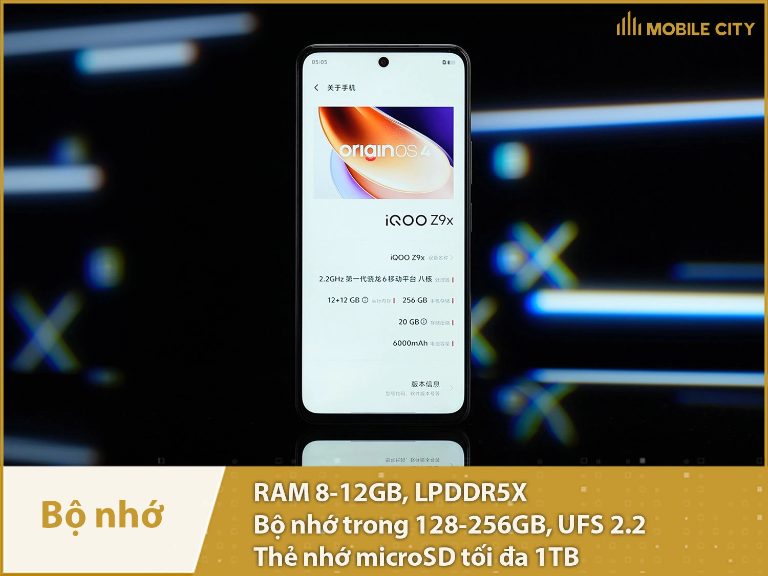 Dung lượng Vivo iQOO Z9x: 128GB và 256GB
