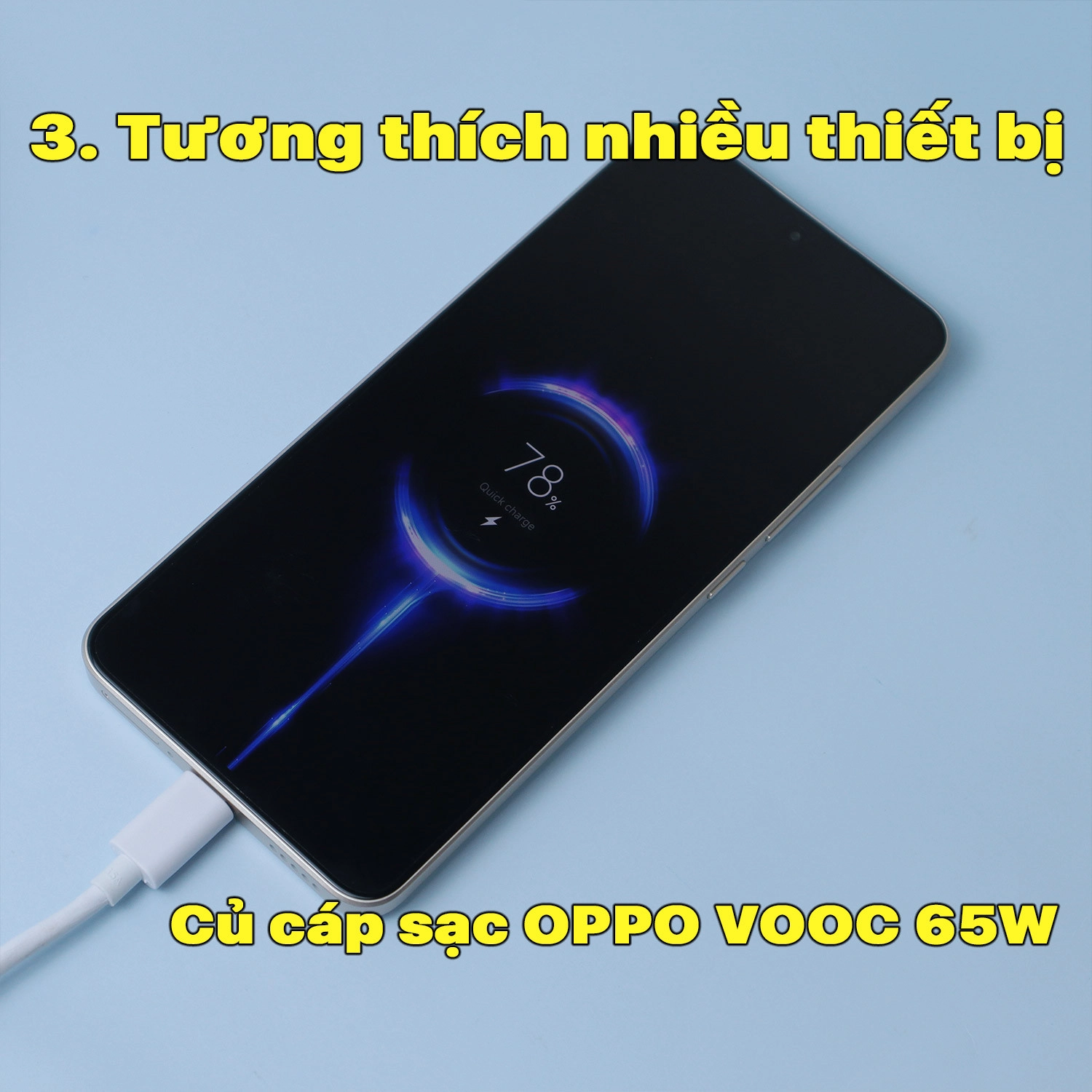 Củ cáp sạc OPPO VOOC 65W Tương thích với nhiều thiết bị