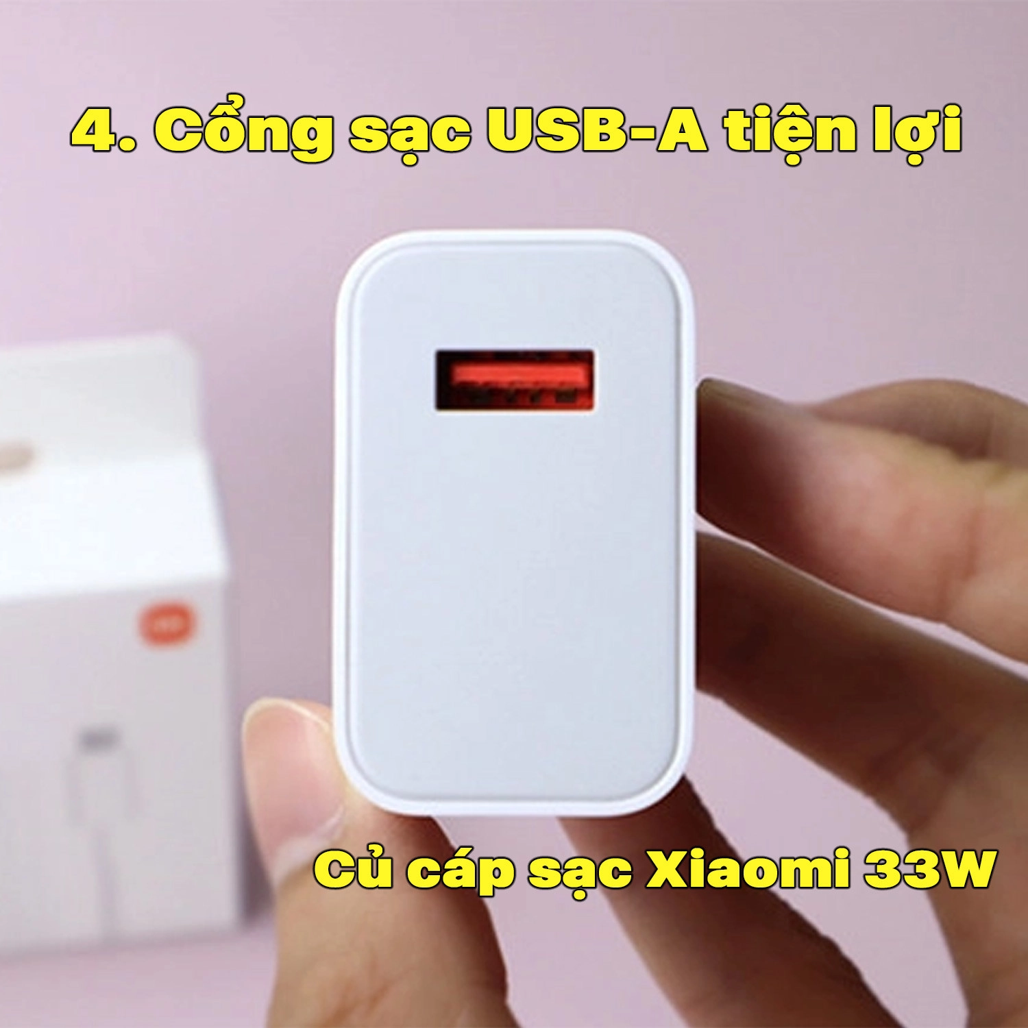Củ cáp sạc Xiaomi 33W Cổng sạc USB-A tiện lợi