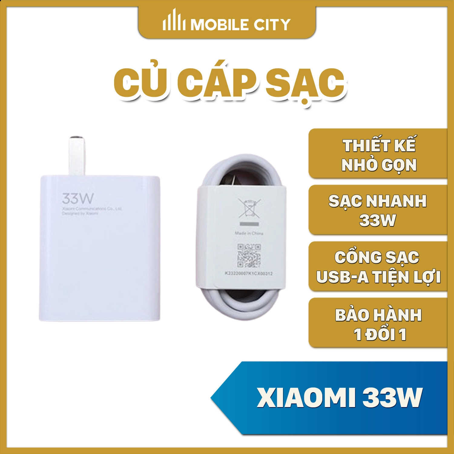 Củ cáp sạc Xiaomi 33W (Redmi K40, Mi 11 Lite, Redmi Note 11)