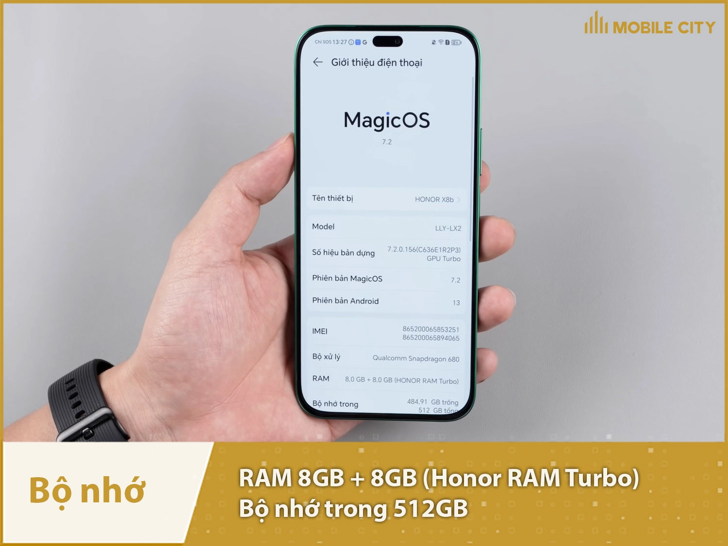 Honor X8b có RAM 8GB, bộ nhớ trong 512Gb