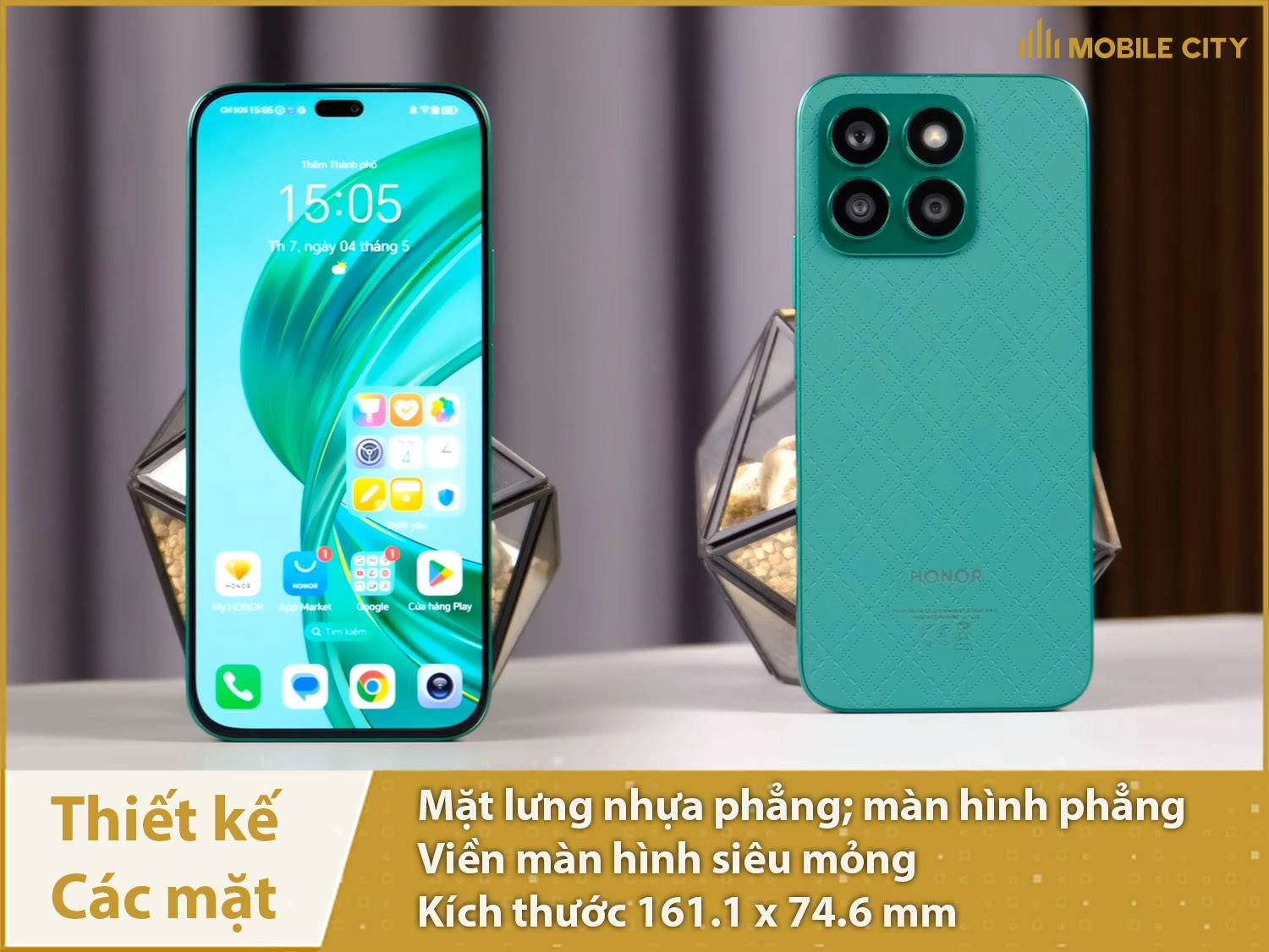 Honor X8b có thiết kế vuông vức sang trọng