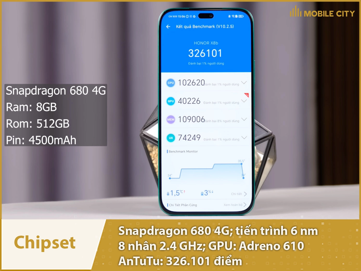 Chip Snapdragon 680 có 8 nhân đạt tới 326.101 điểm AnTuTu