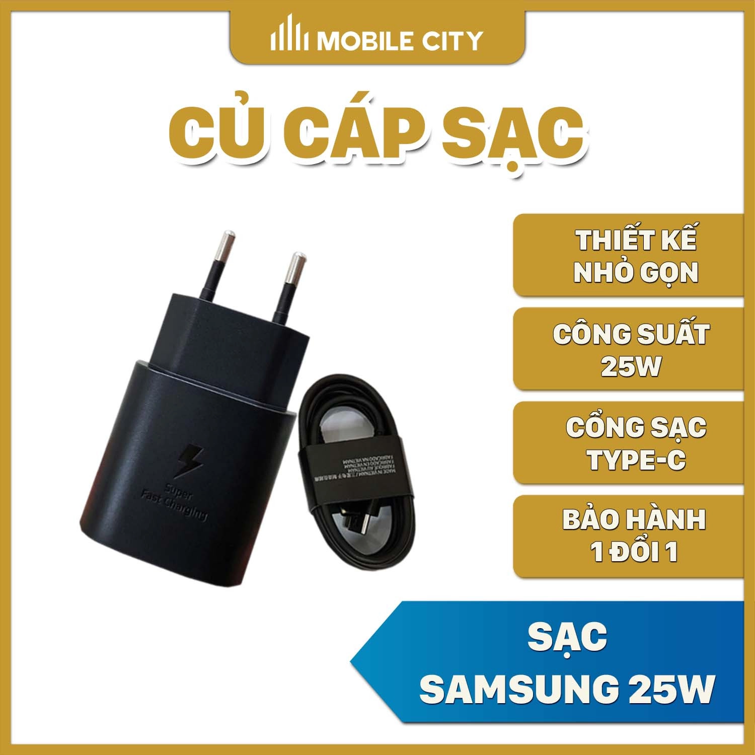 Củ cáp sạc Samsung 25W (Galaxy Note 10, Note 20 Ultra, S10 5G, A90 5G)