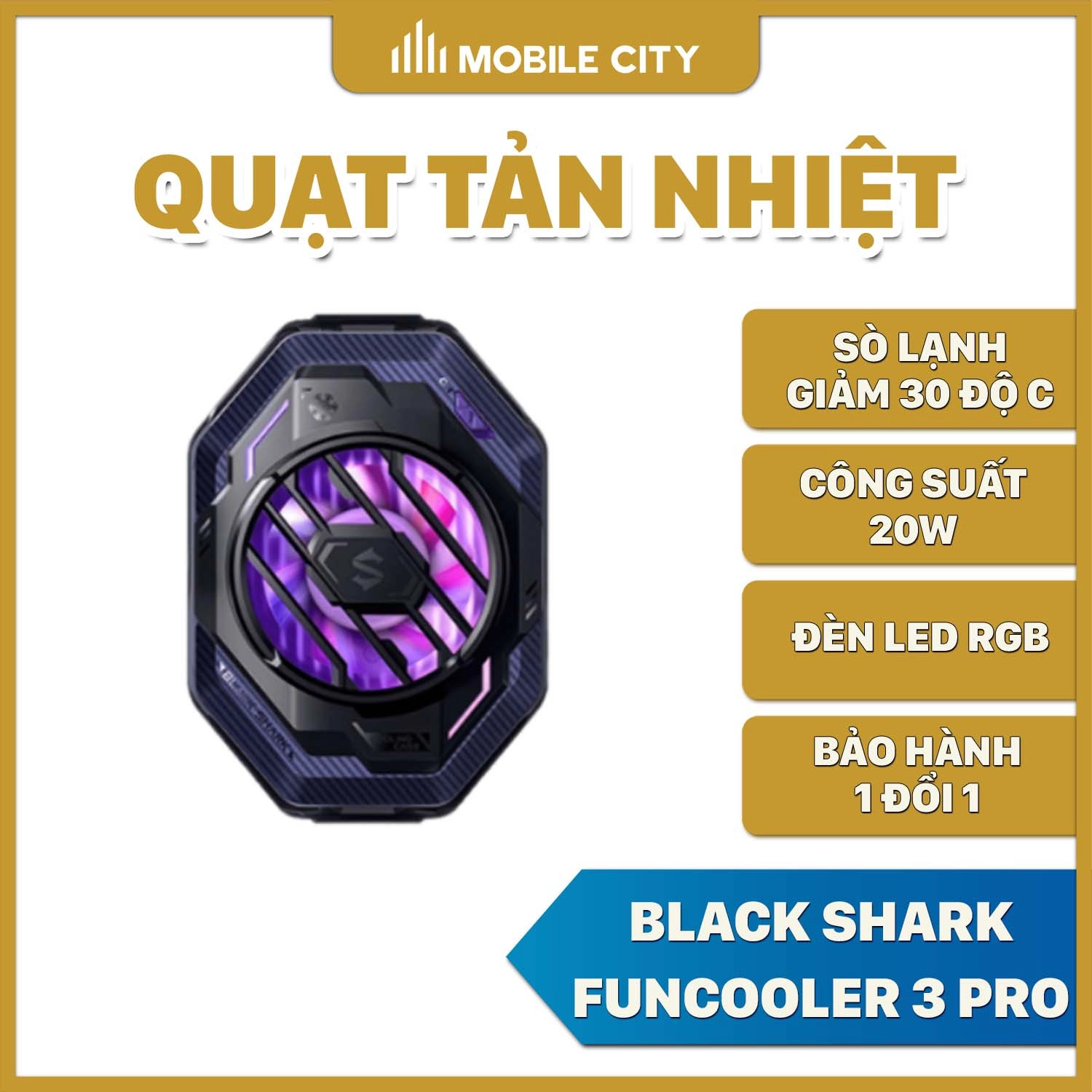 Quạt tản nhiệt điện thoại Black Shark Funcooler 3 Pro