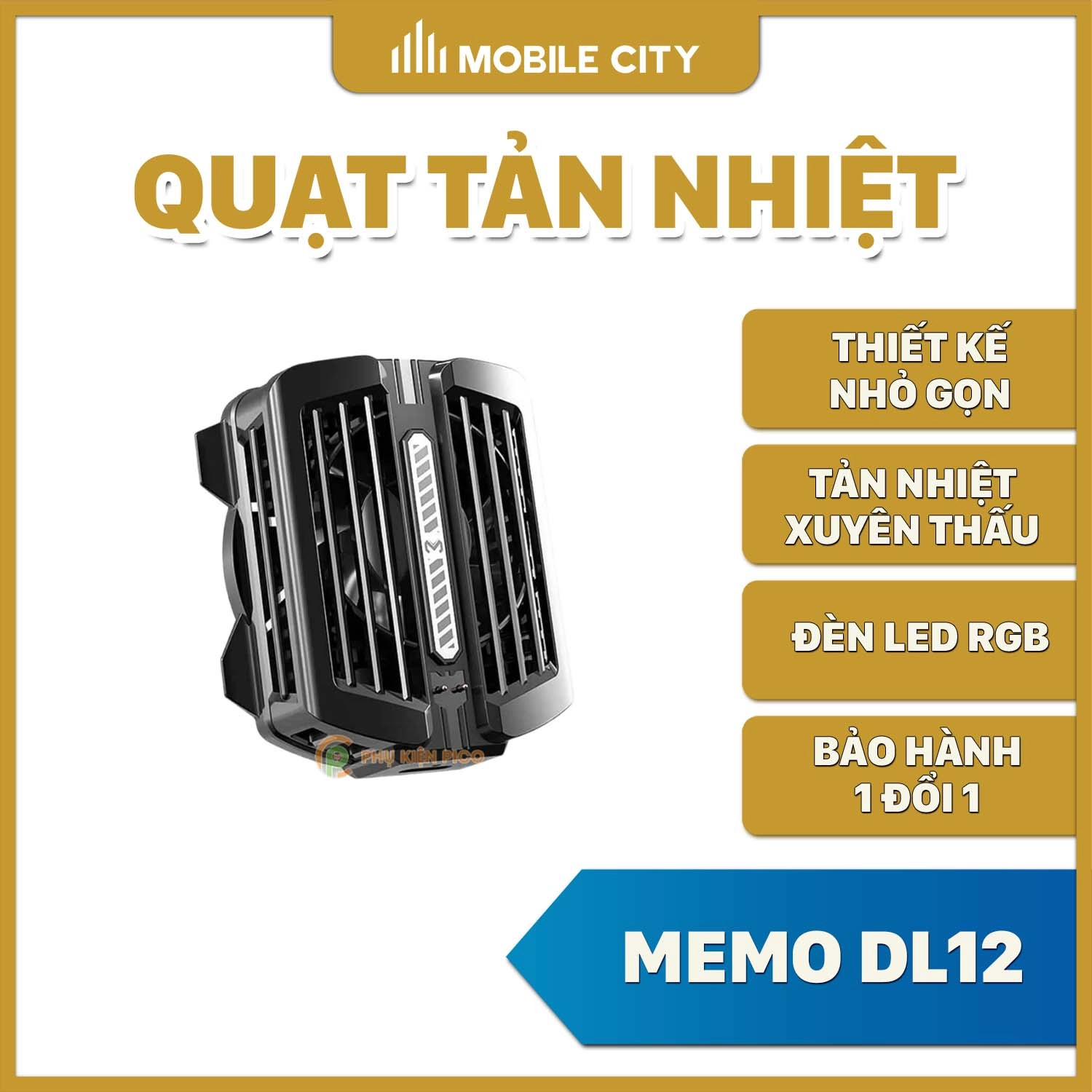 Quạt tản nhiệt điện thoại MEMO DL12 giá rẻ tại Hà Nội, Đà Nẵng, TP.HCM