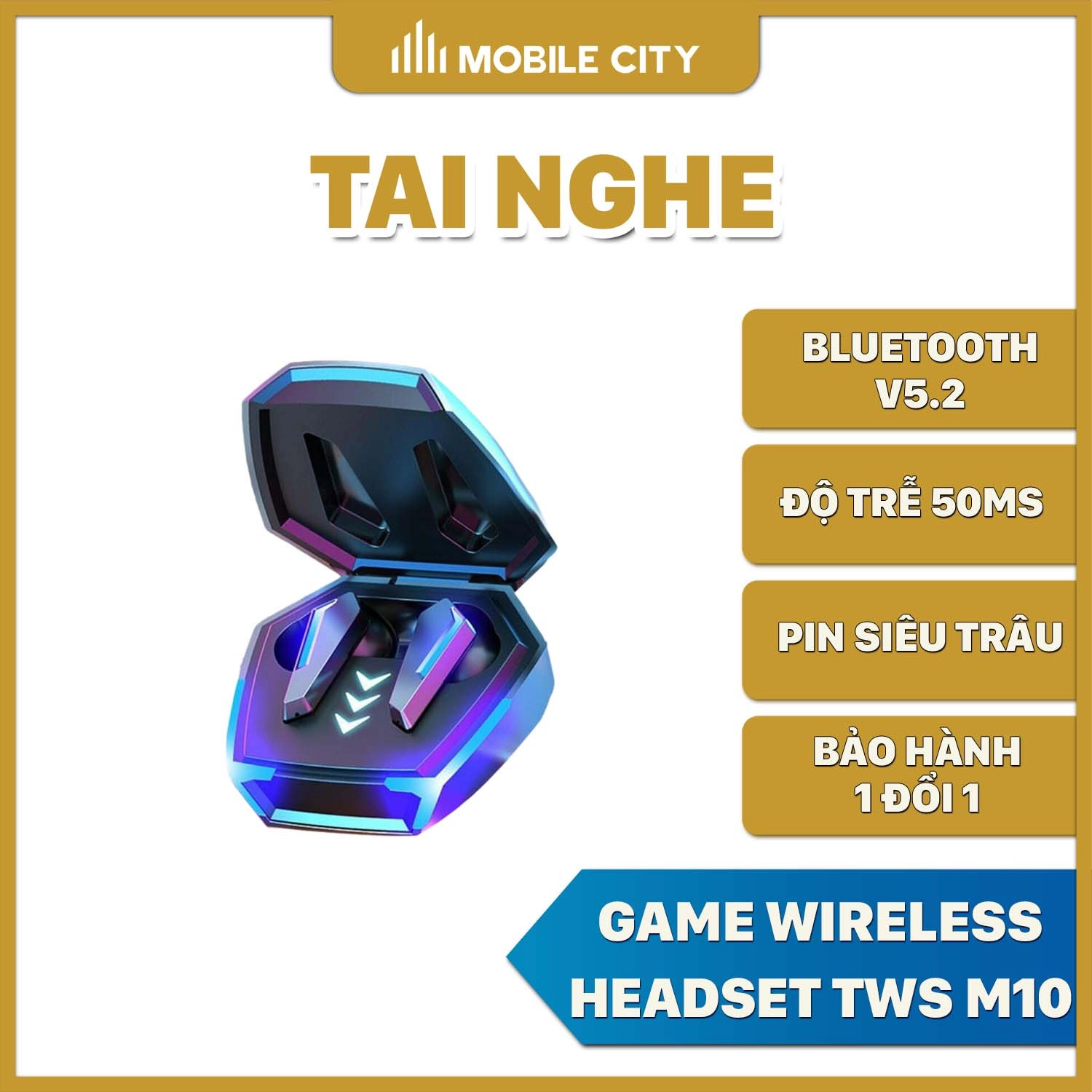 Tai Nghe Game Wireless Headset TWS M10