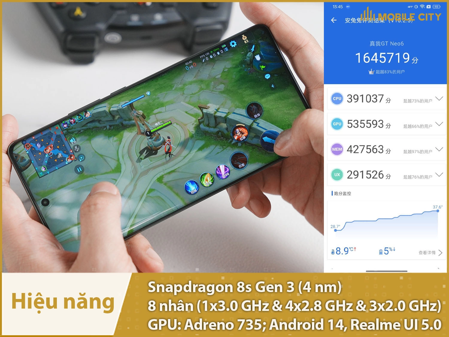 Hiệu năng siêu mạnh cung cấp bởi Snapdragon 8s Gen 3