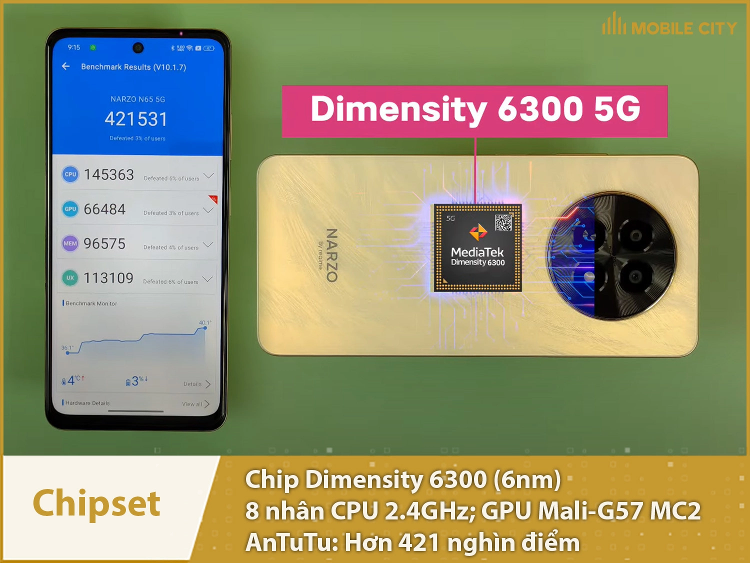 Chip Dimensity 6300 hiệu năng khá mạnh mẽ