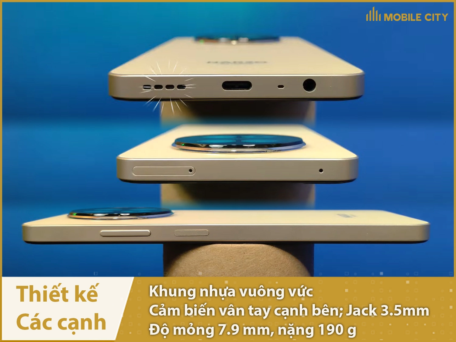 Thiết kế cạnh có jack 3.5mm, độ dày 7,9mm