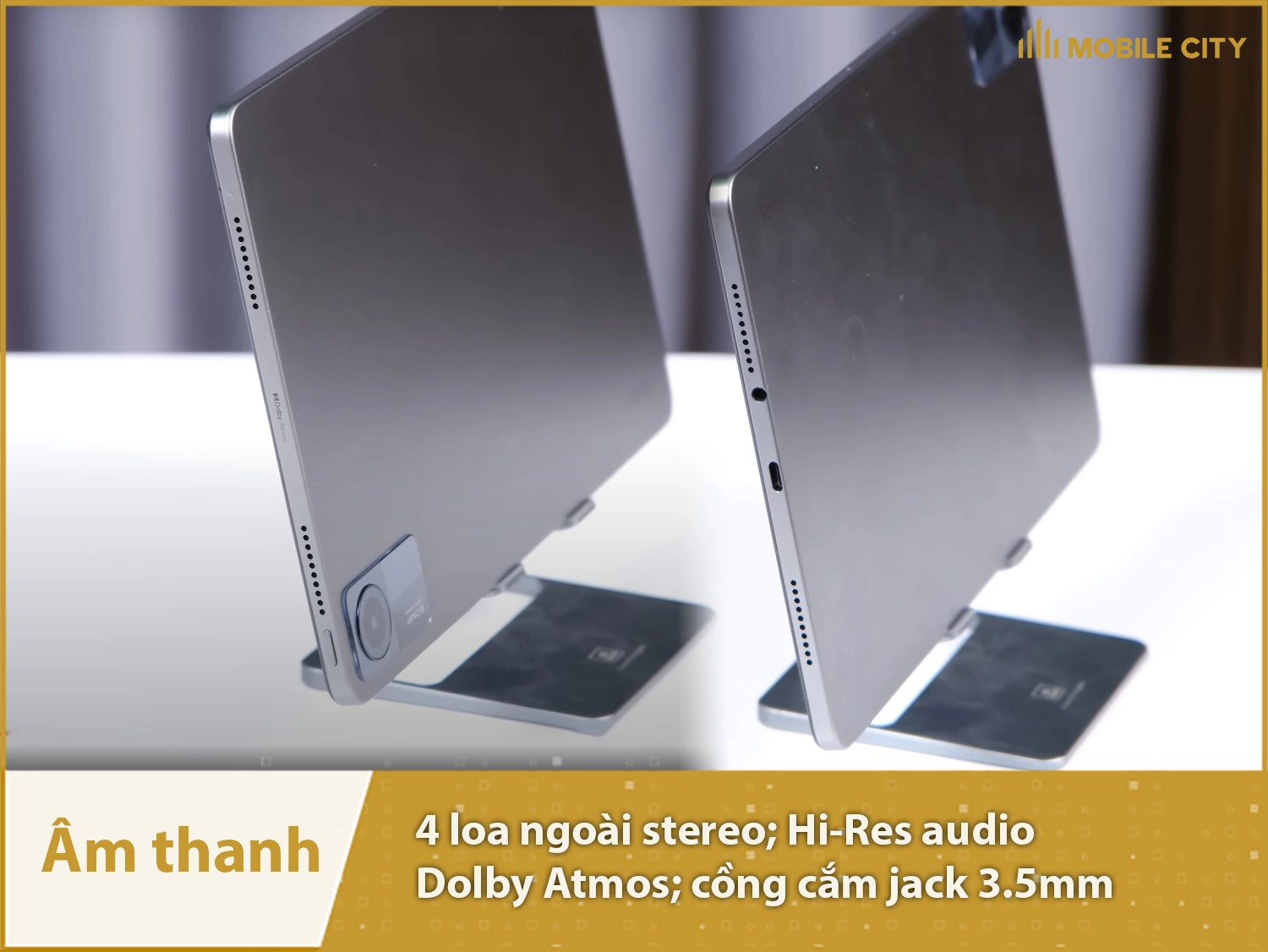 Âm thanh sống động với 4 loa, tích hợp cổng jack 3.5mm