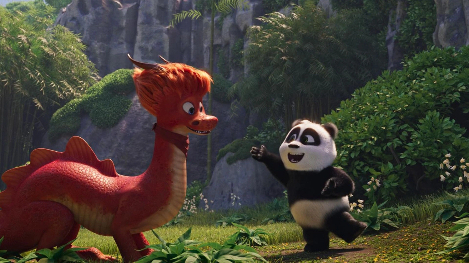 Review phim Panda Đại Náo Lãnh Địa Vua Sư Tử, Chú gấu trúc nhỏ Pang có một tình bạn thân thiết với rồng con Jielong
