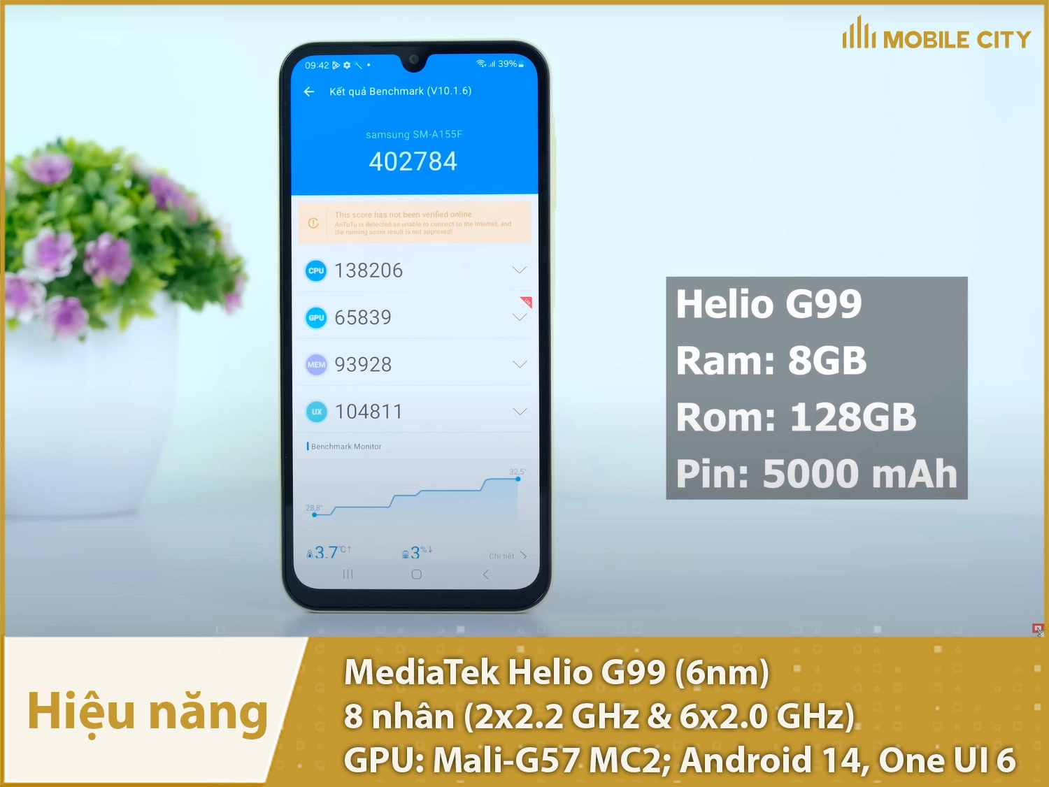 Galaxy A15 có hiệu năng mượt mà với chip Helio G99